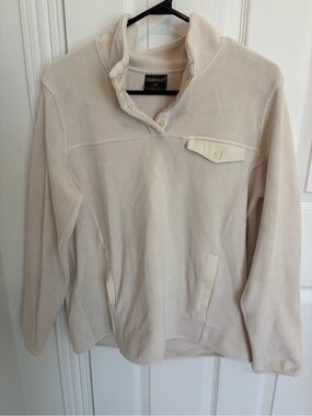 32 Degrees Cream Snap-Button Fleece Pullover